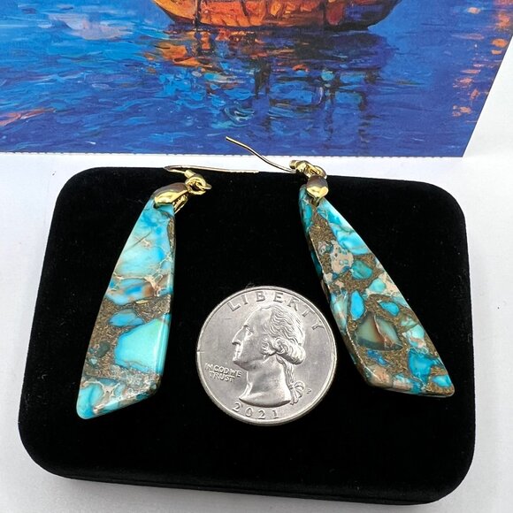 Jasper Composite Dangle Earrings - Picture 4 of 4
